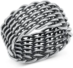 925 Sterling Silver Eternity Weave Band Ring