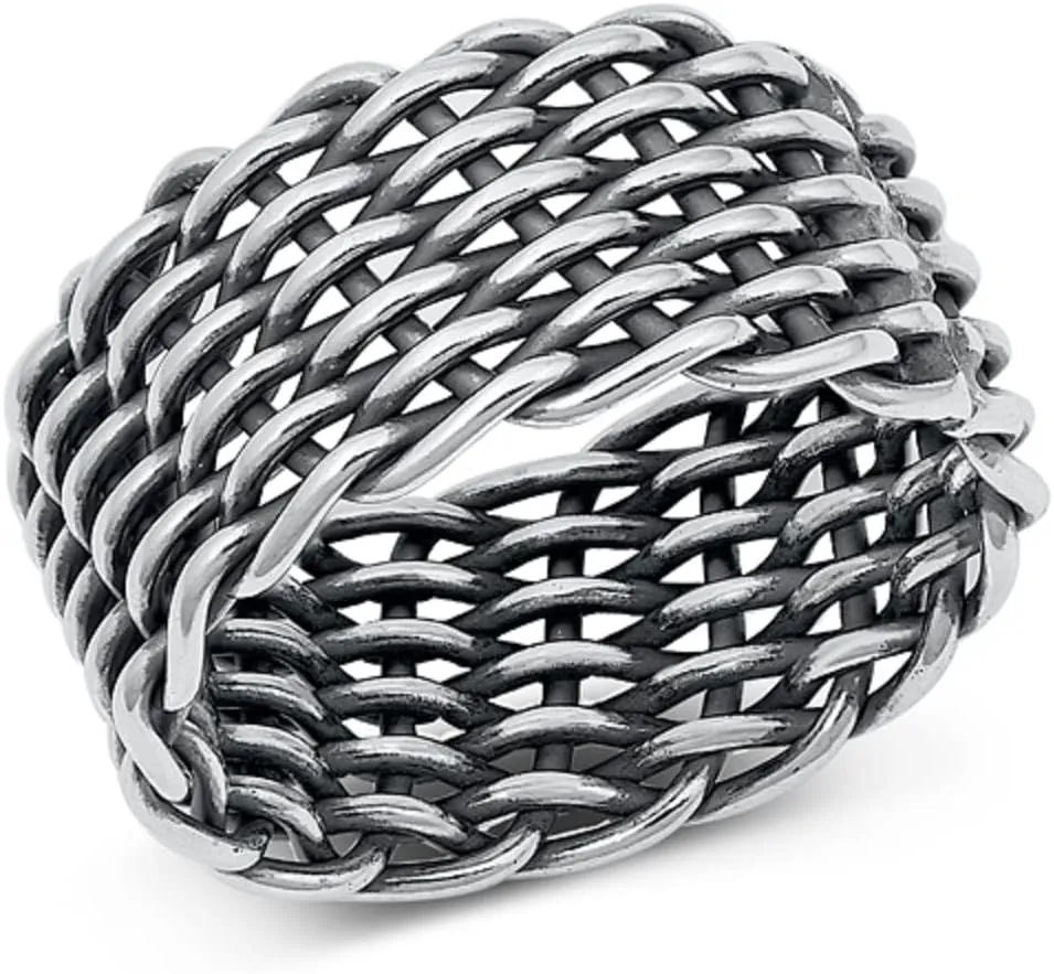 925 Sterling Silver Eternity Weave Band Ring