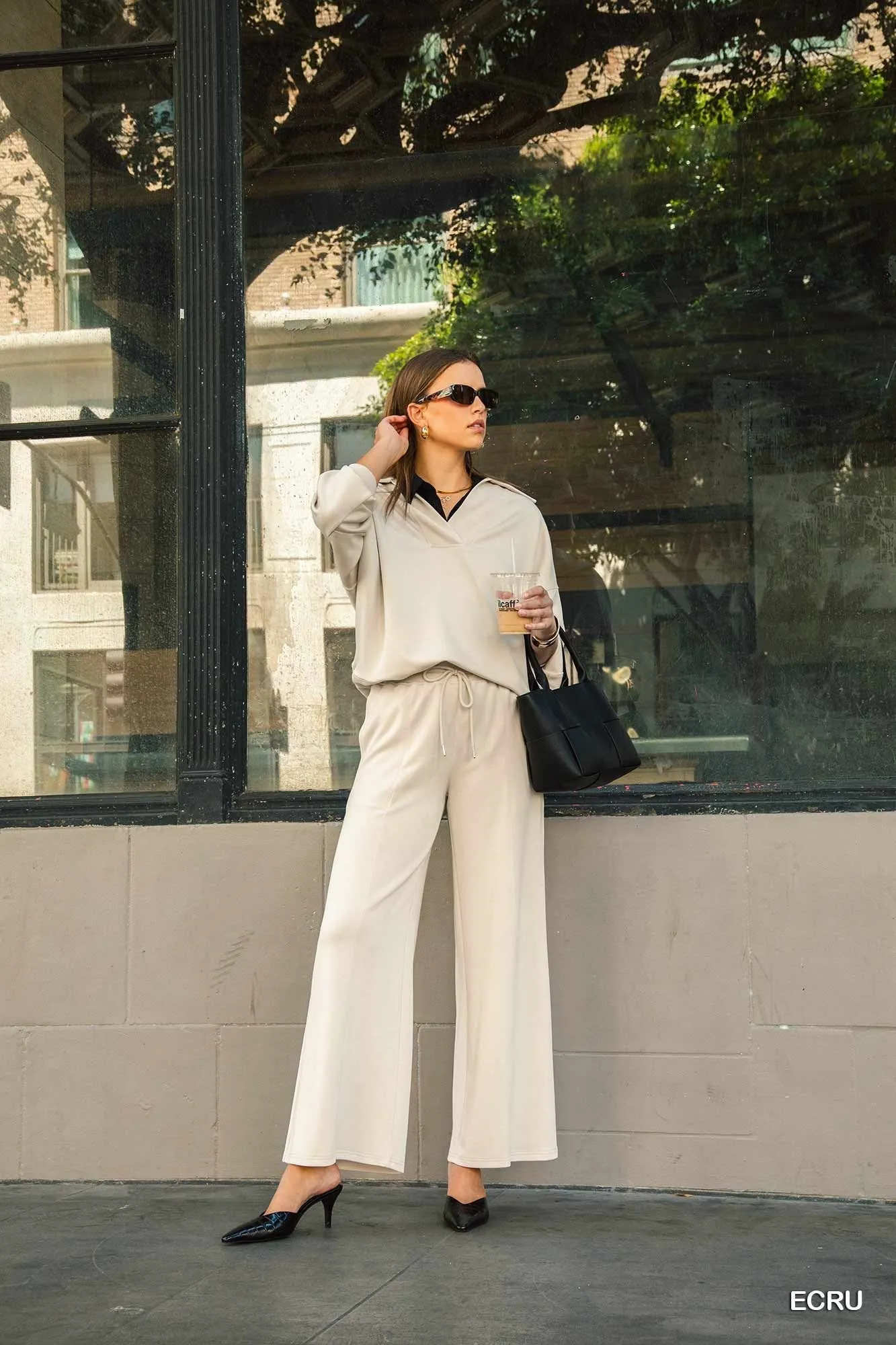 Above Average Luxe Knit Collared Pullover - ECru