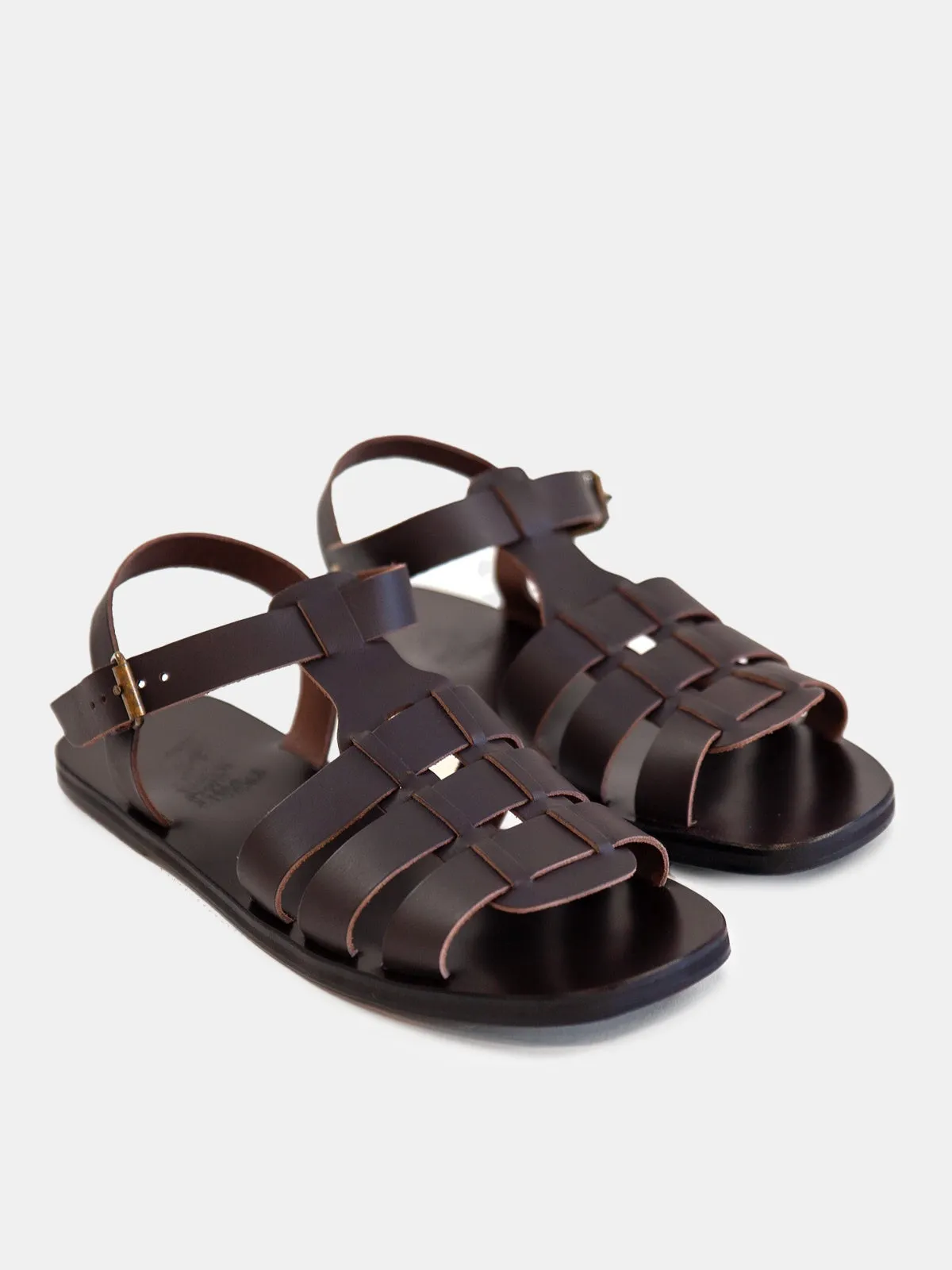 Ancient Greek Sandals Ektoras Brown Leather Sandal