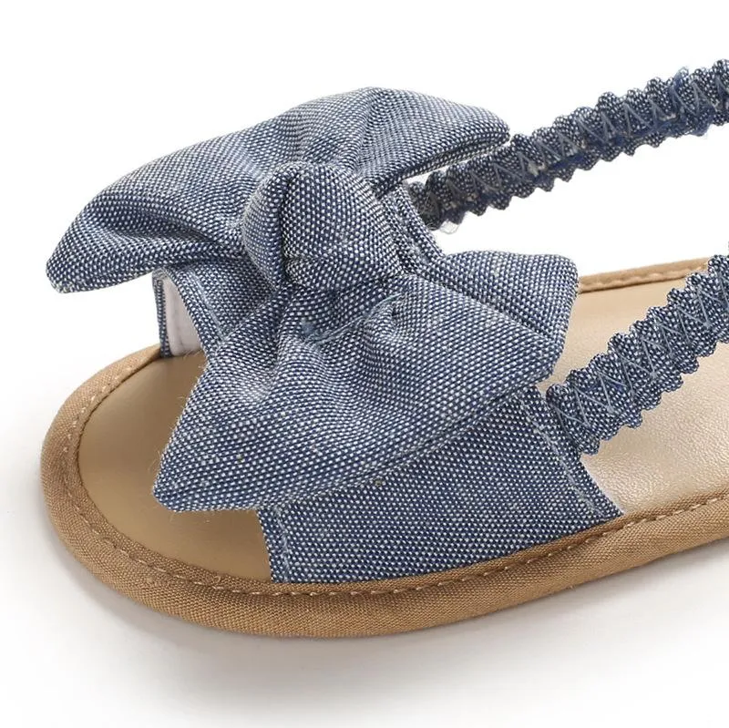 Baby Girl Bow Sandals - Denim Blue