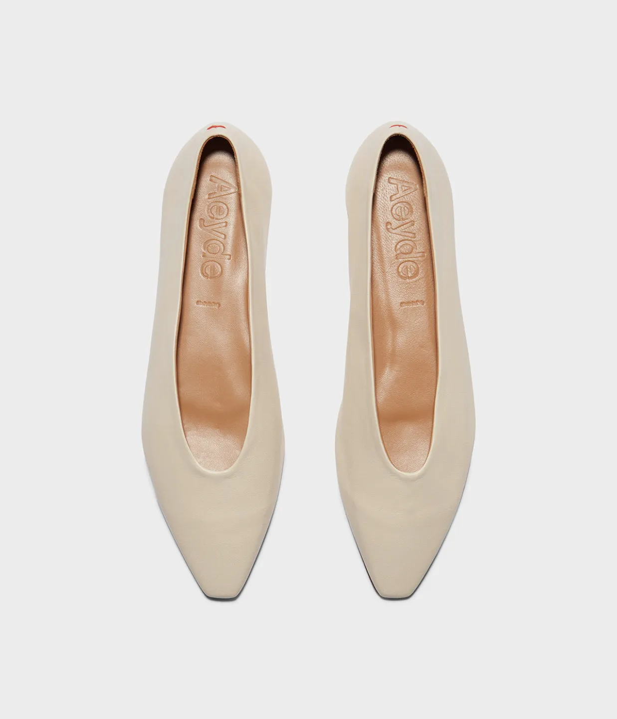 Betty Nappa Leather Flat in Creamy