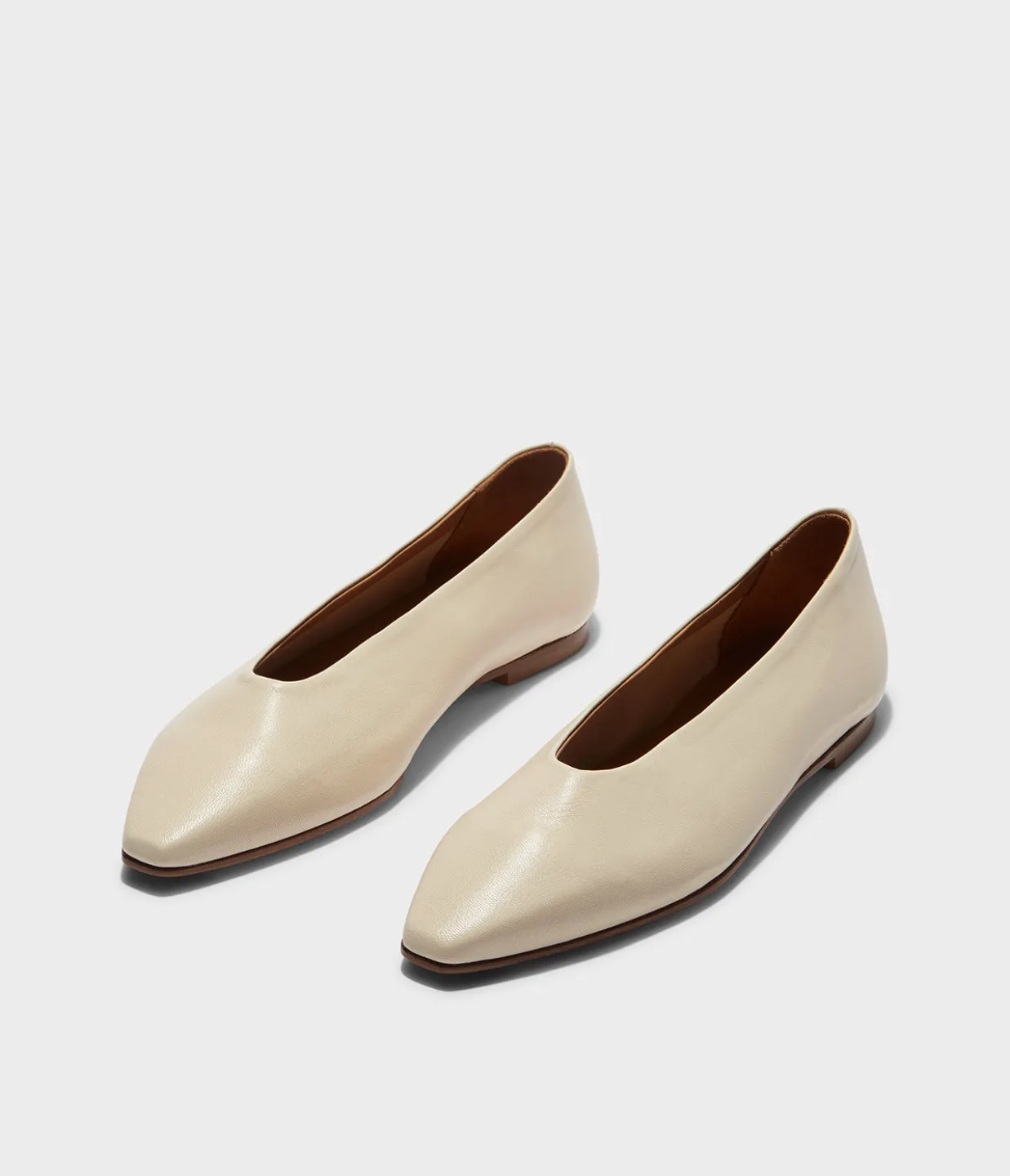 Betty Nappa Leather Flat in Creamy