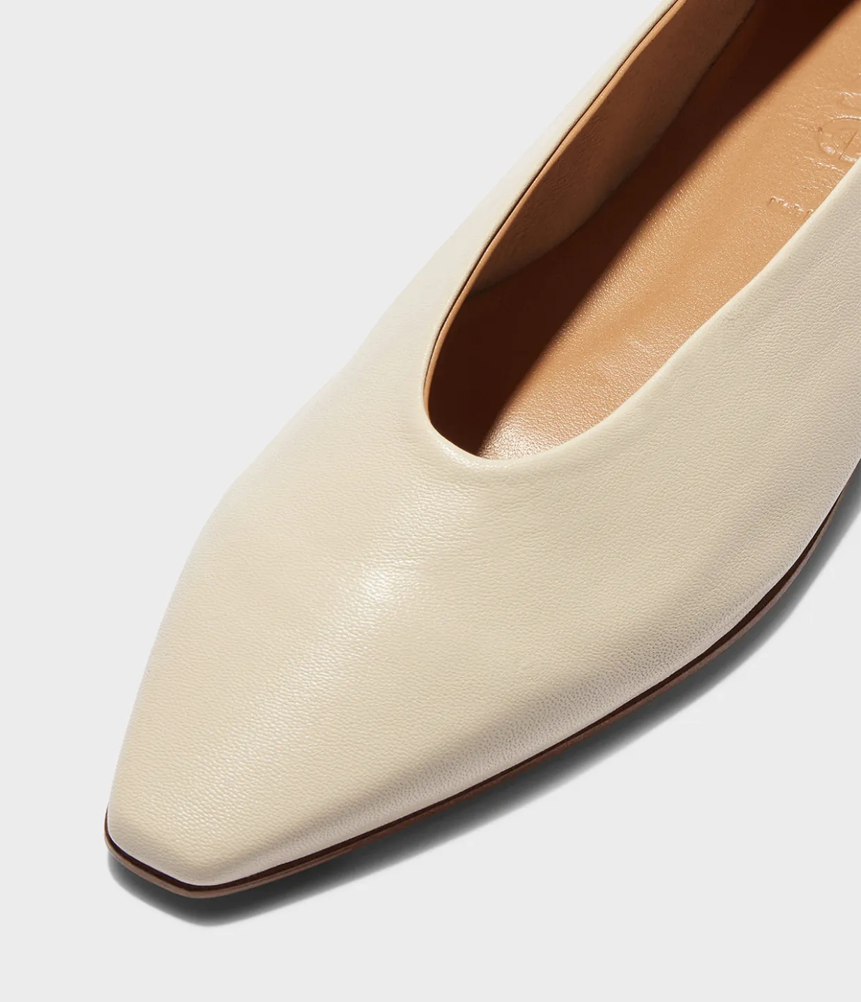 Betty Nappa Leather Flat in Creamy
