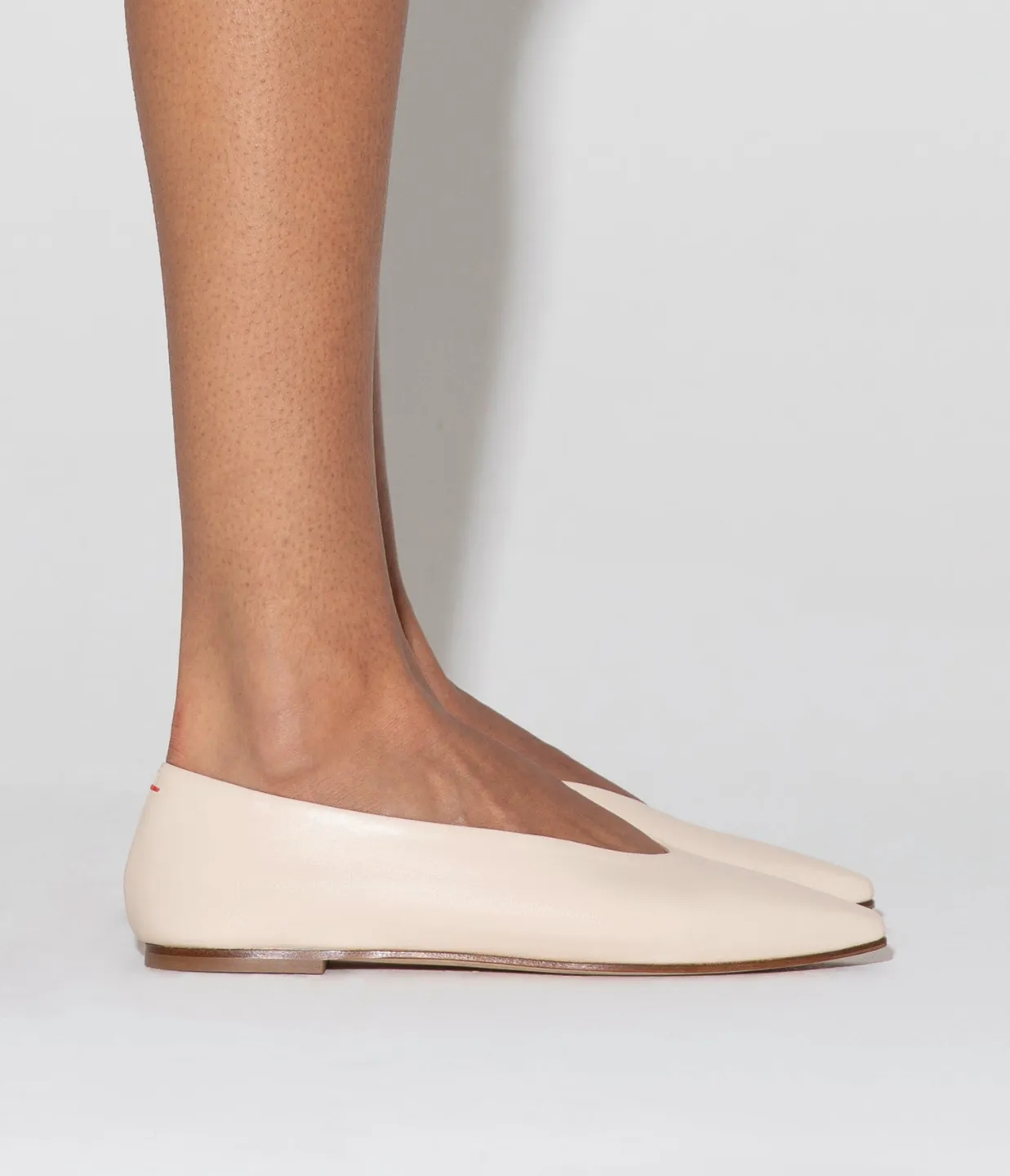 Betty Nappa Leather Flat in Creamy