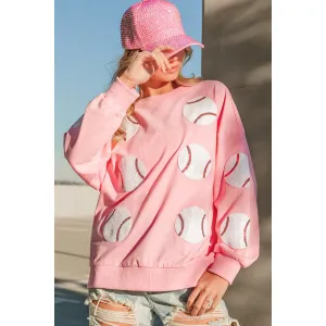 BiBi Sequin Baseball Patches French Terry Sweatshirt