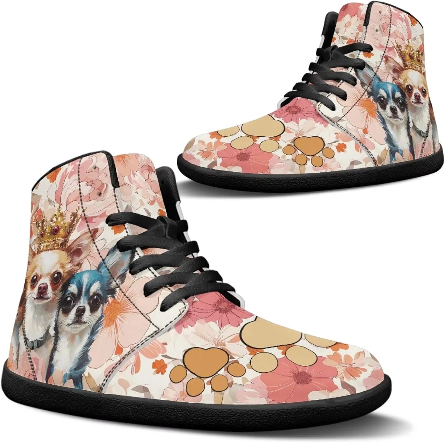 Binienty Barefoot Shoes Men Wide Toe Box High Top PU Minimalist Zero Drop Sneakers Outdoor Footwear