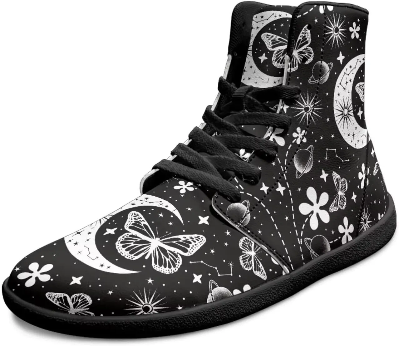 Binienty Men's Wide Barefoot Shoes High Top Minimalist Sneakers Anti Skid Zero Drop Sport Shoes US 6-14