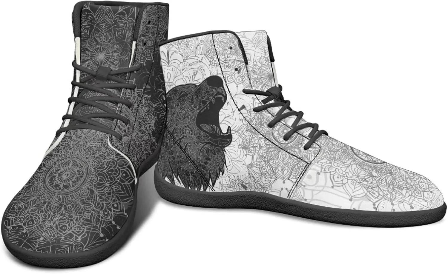 Binienty Wide Box Barefoot Shoes Men Women Wolf High Top Minimalist Ankle Boots Anti Skid Zero Drop Sole