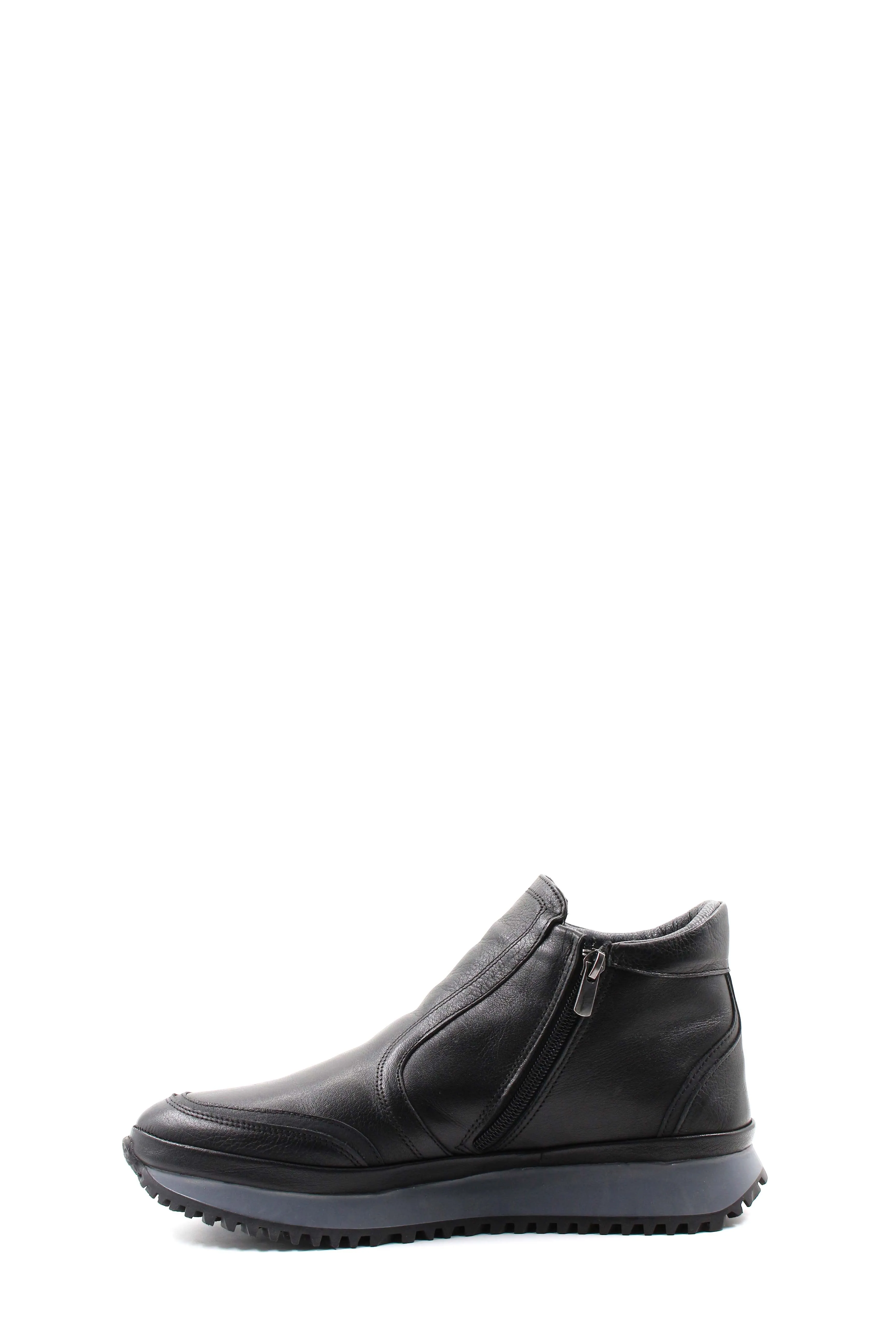 Black Leather Slip-On Ankle Boots Wessi