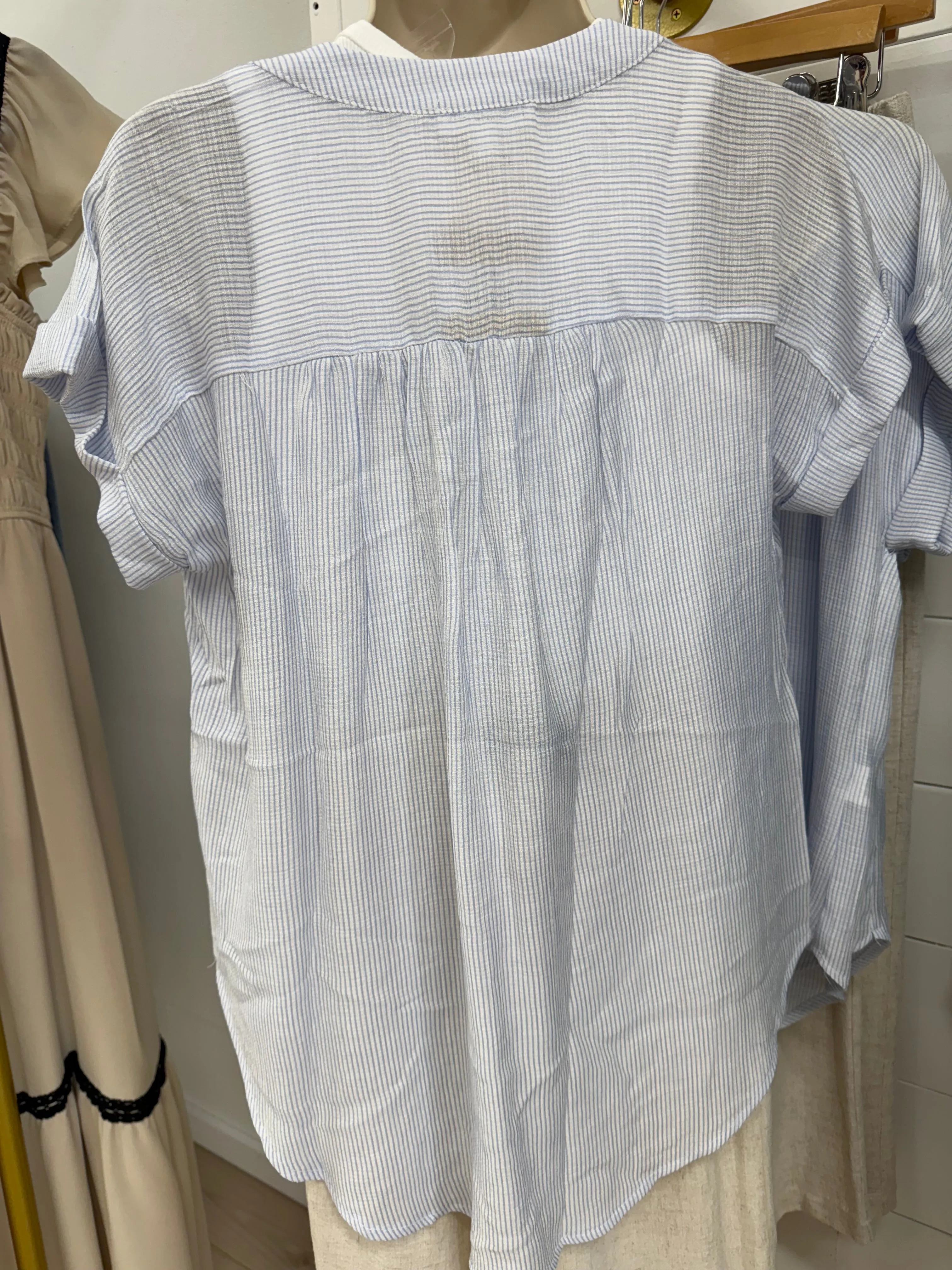 Blue Pinstripe Top