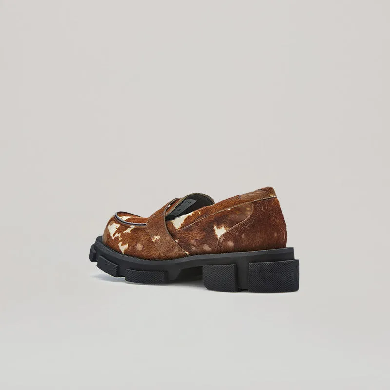 both - GAO PIERCED LOAFER-BROWN/CREAM