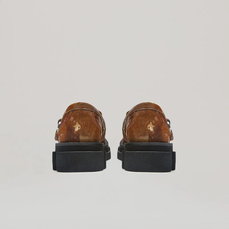 both - GAO PIERCED LOAFER-BROWN/CREAM