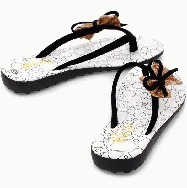 Bowknot Slippers Flat Flip-Flops Sandals
