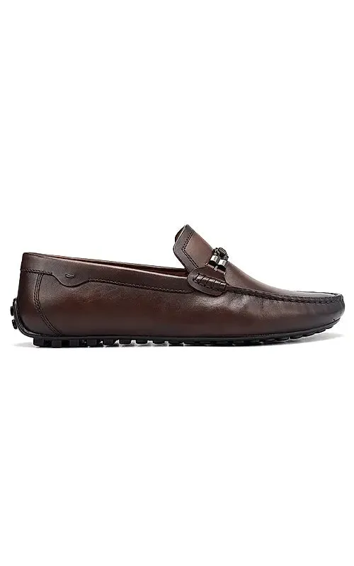 Brown Braided Leather Moccasins