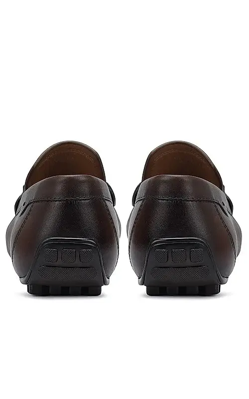 Brown Braided Leather Moccasins