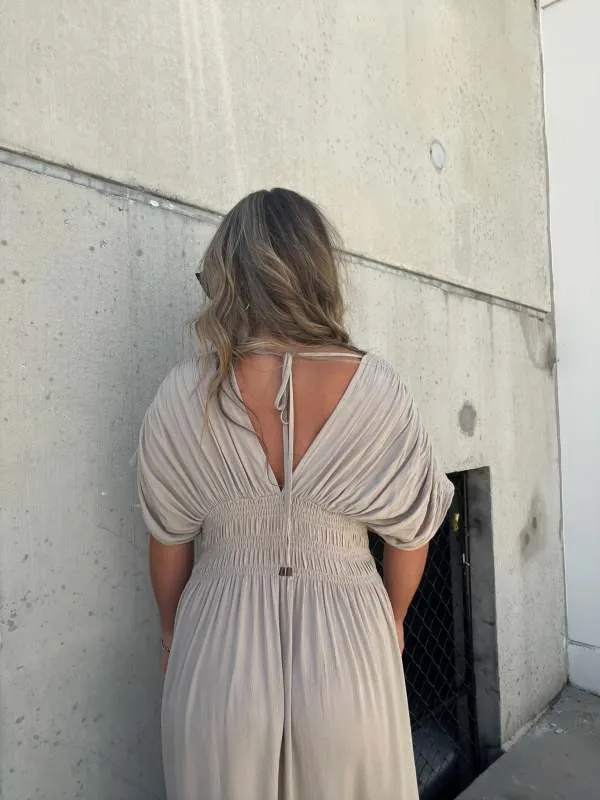 Casual style, V-neck slit ultra-long dress, showcases your elegant temperament!