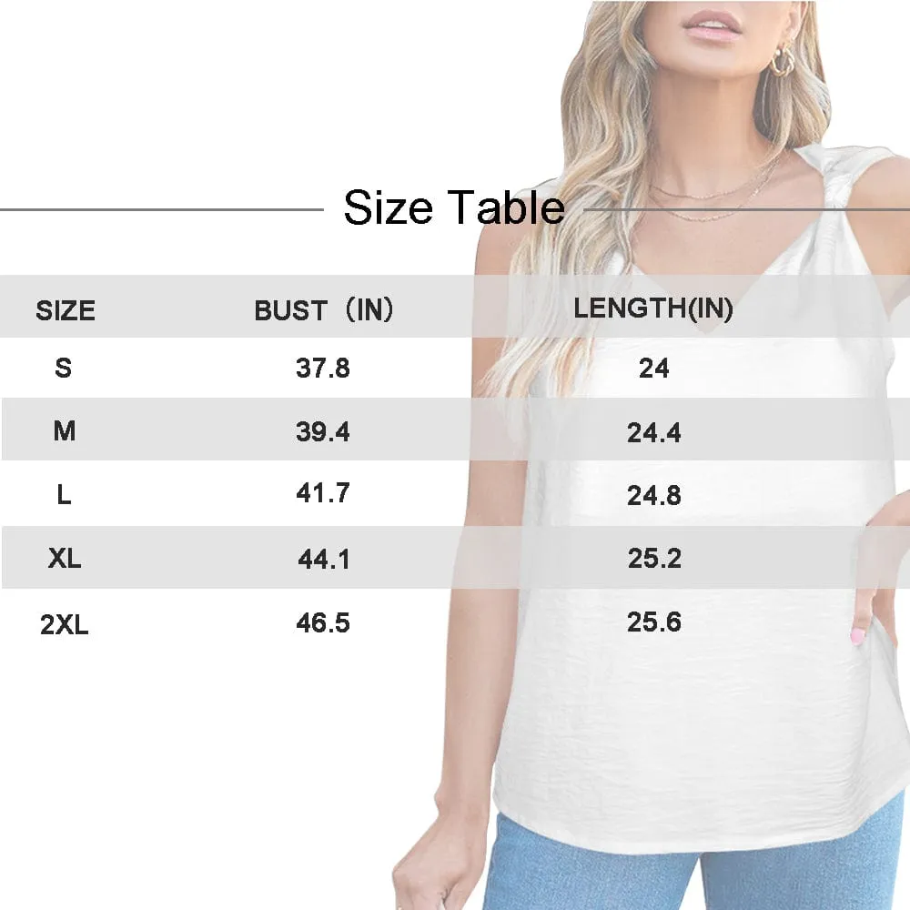 Custom Face Lemon Top Personalized V-Neck Knotted Sleeveless Tank Tops for Women