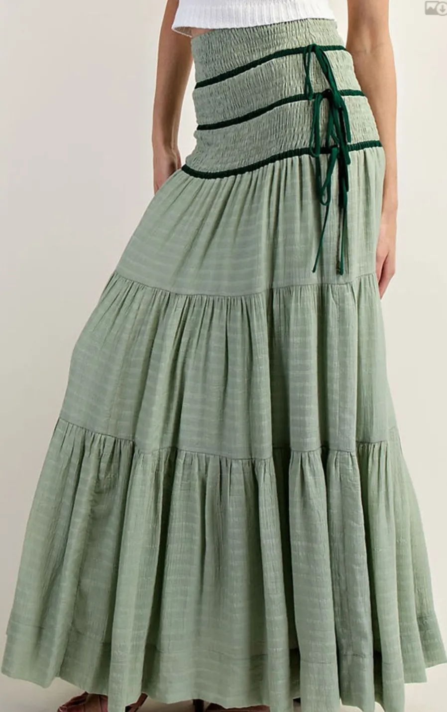 Drawstrings Tiered Maxi Skirt/Dress