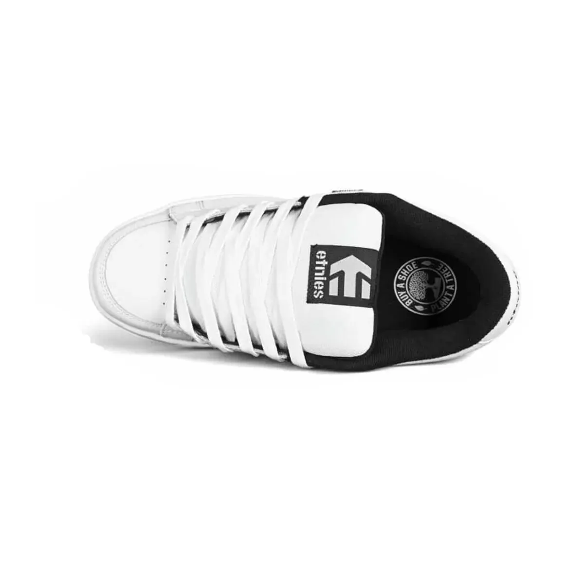 ETNIES Kingpin Leather Skate Shoes White/Black
