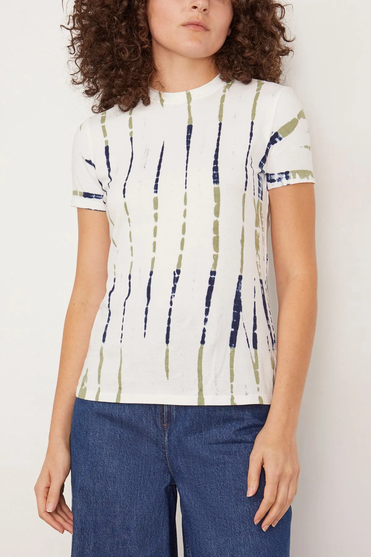 Finley T-Shirt in White/Navy/Olive