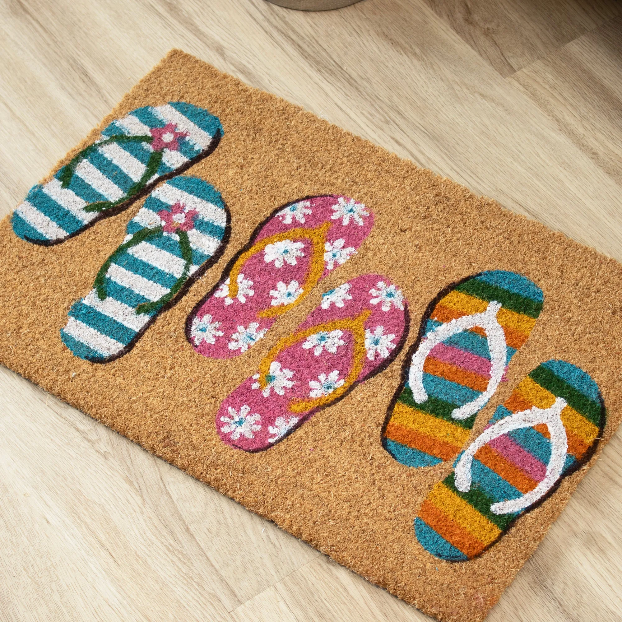 Floral Summer Sandals Doormat