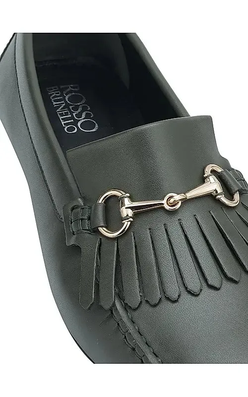 Green Moccasins With Buckle