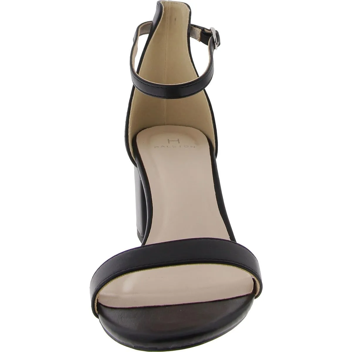 H Halston Womens Practical Vegan Leather Cushioned Footbed Ankle Strap