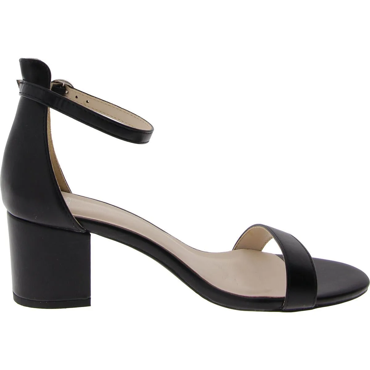 H Halston Womens Practical Vegan Leather Cushioned Footbed Ankle Strap