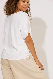 Haven San Sebastian tie front t shirt Salt