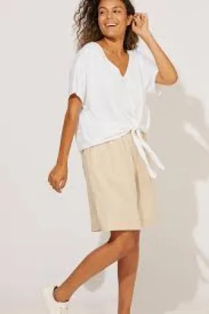 Haven San Sebastian tie front t shirt Salt