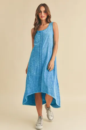 High-Low Hem Scoop Neck Midi Tank Dress