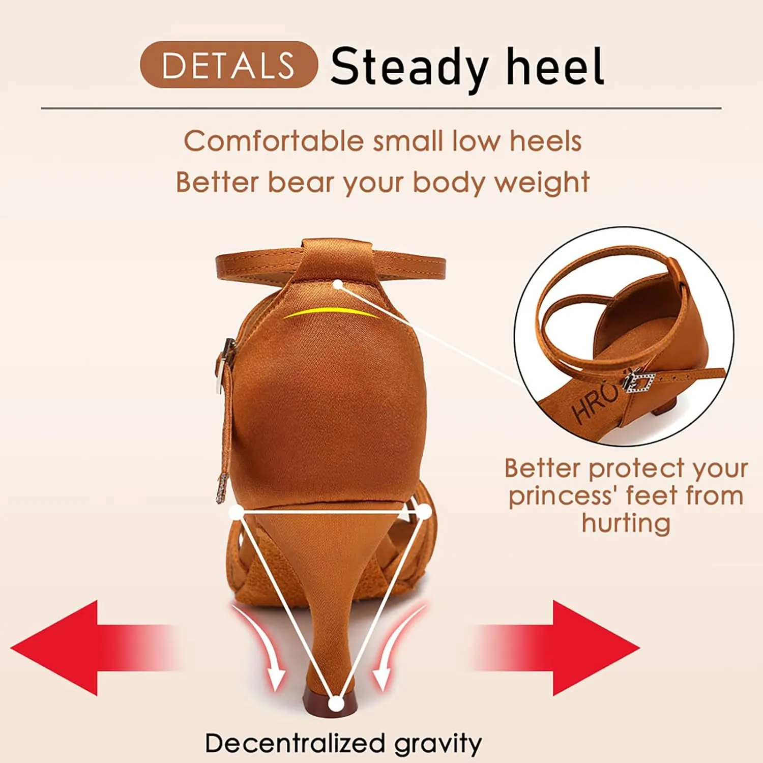 HROYL Women Latin Dance Shoes Professional Ballroom Salsa Practice Performance Dancing Shoes EM-217