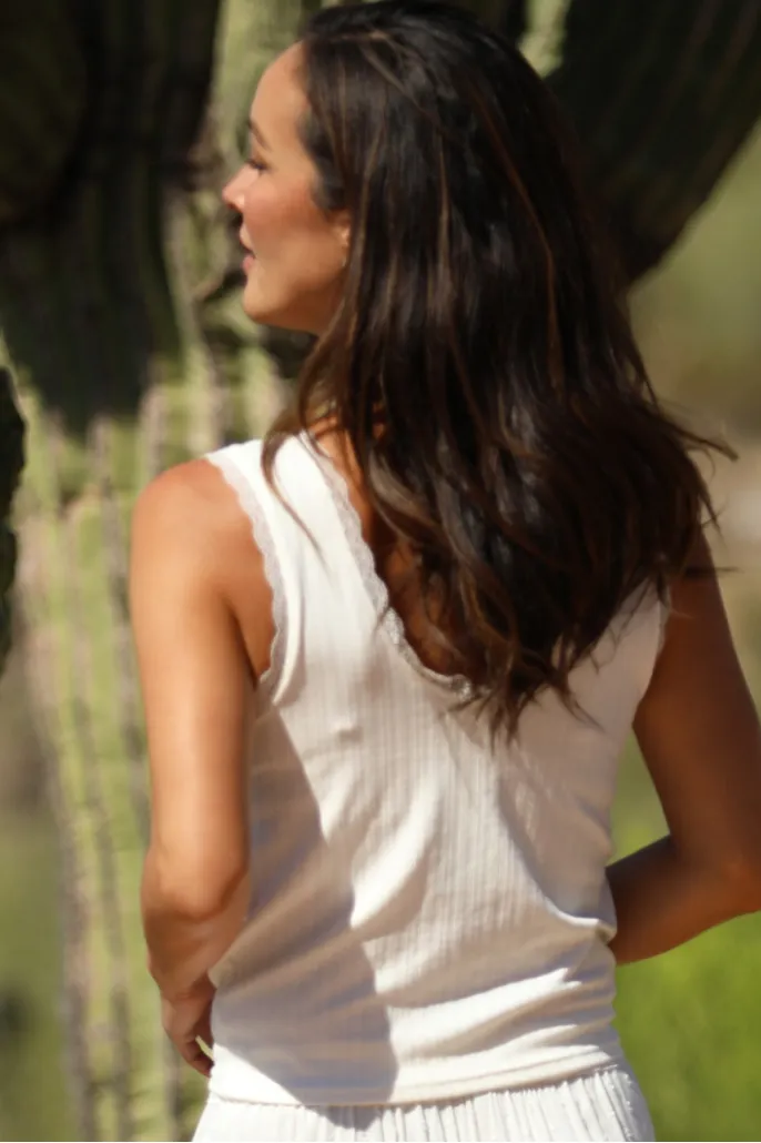 Lace Trim Scoop Tank