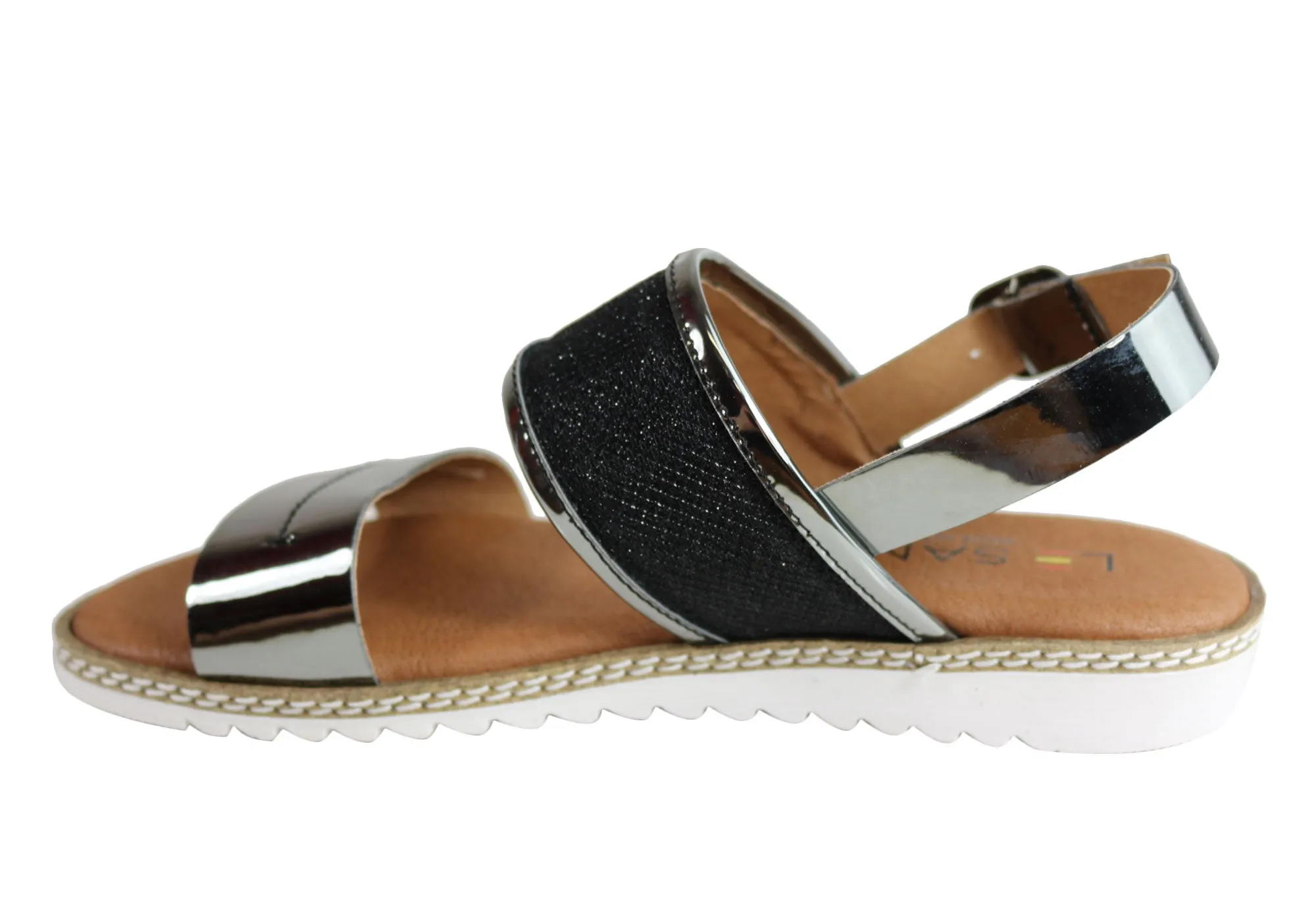 Le Sansa By CC Resorts Pamella Womens Comfy Flat Sandals Made In Spain