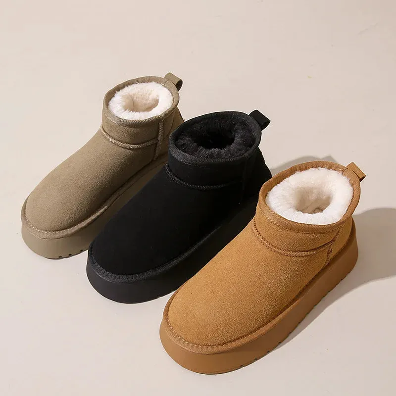 LVSANW 2024 new thick soled versatile snow boots for women, worn for warmth, height increase, anti slip and waterproof