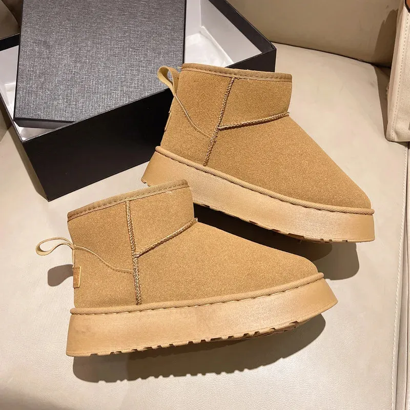 LVSANW 2024 new thick soled versatile snow boots for women, worn for warmth, height increase, anti slip and waterproof