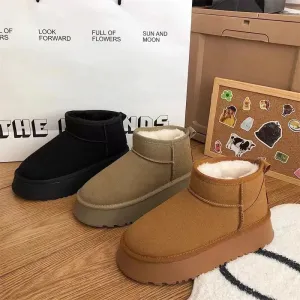 LVSANW 2024 new thick soled versatile snow boots for women, worn for warmth, height increase, anti slip and waterproof