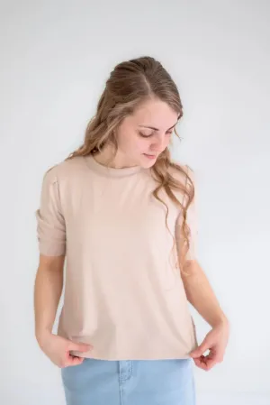 Margot Textured Knit Top in Blush