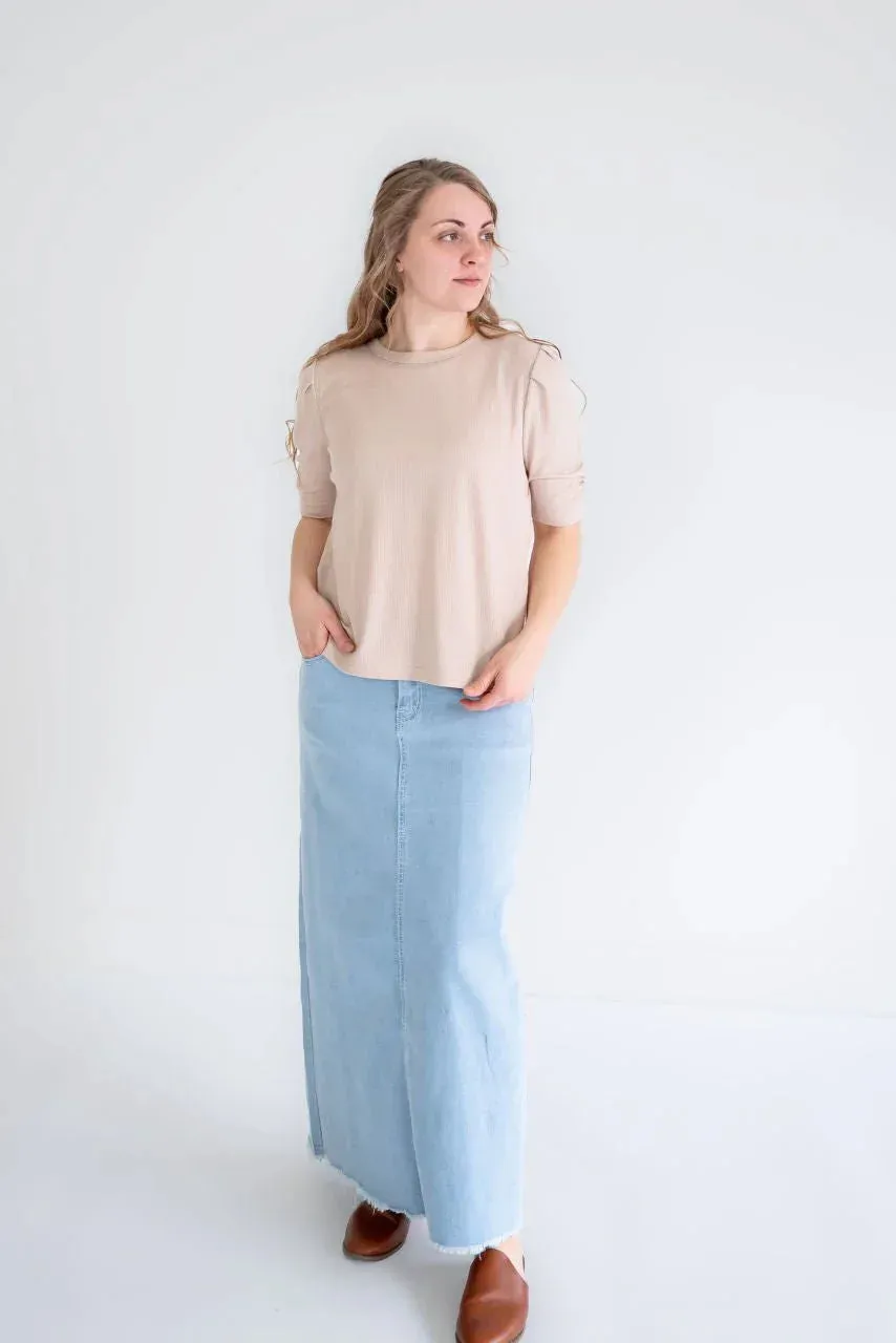 Margot Textured Knit Top in Blush