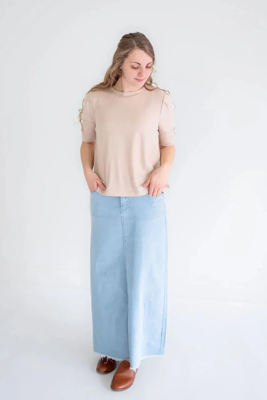 Margot Textured Knit Top in Blush