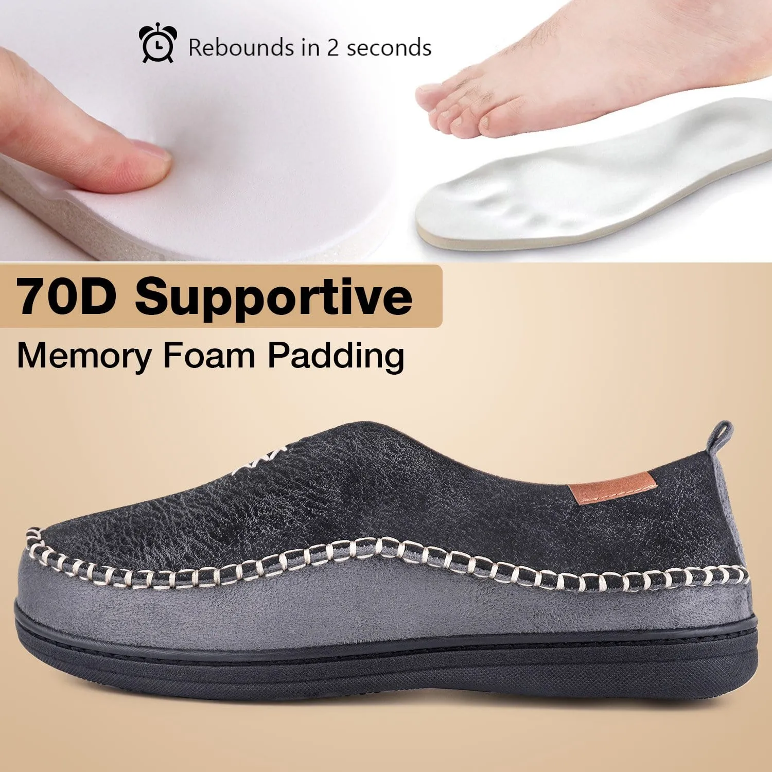 Men's Fuzzy Sherpa Moccasins Slippers