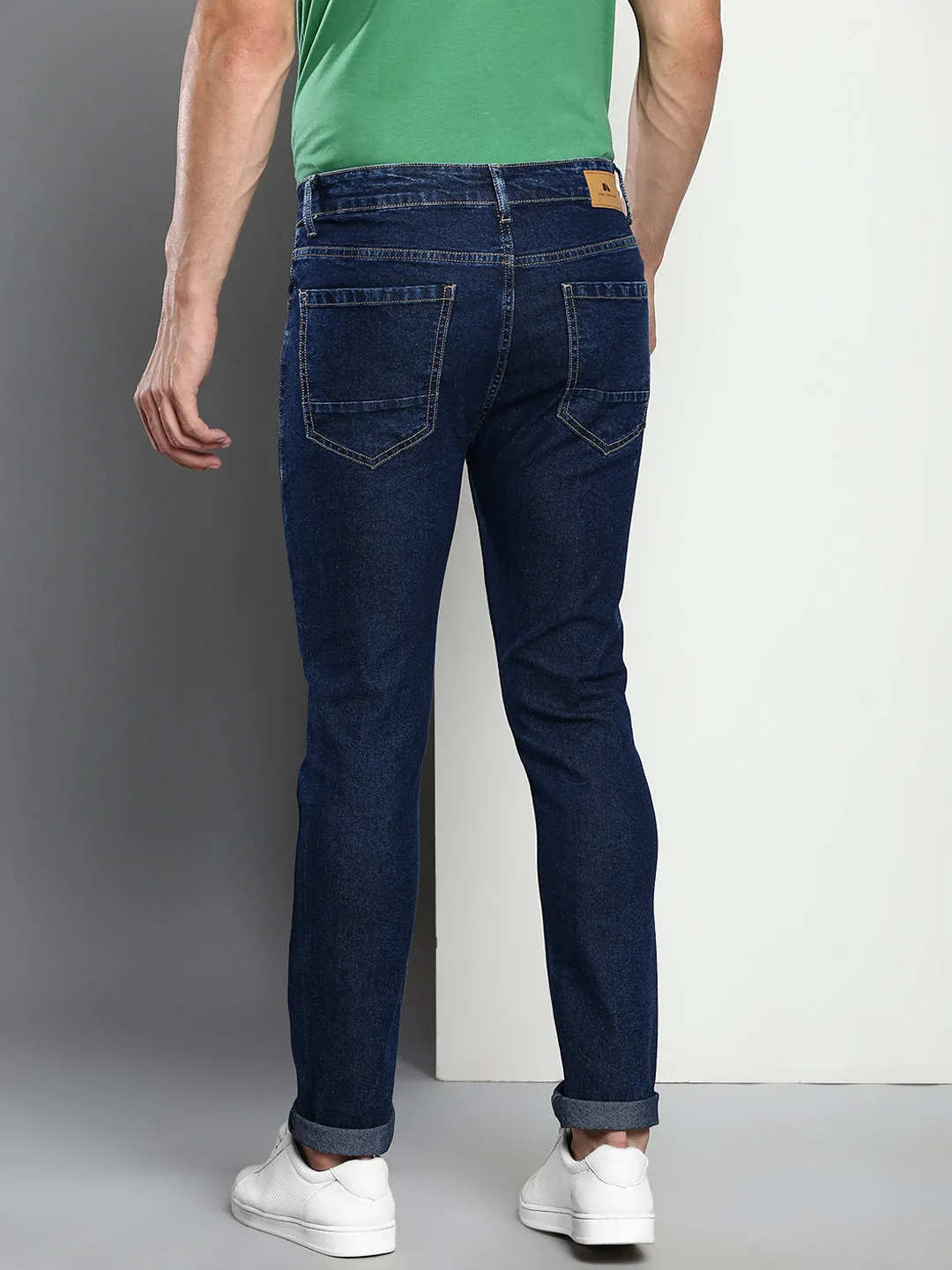 Men's Medium Blue Slim Fit Mid Rise Denim Jeans