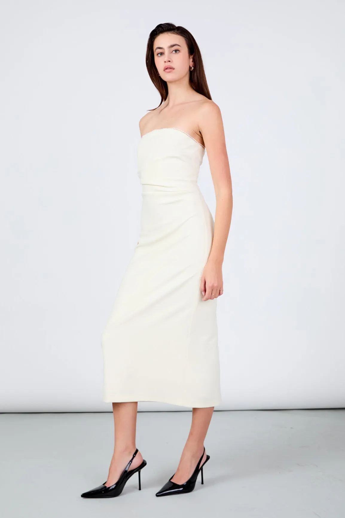 Mina Strapless Midi Dress