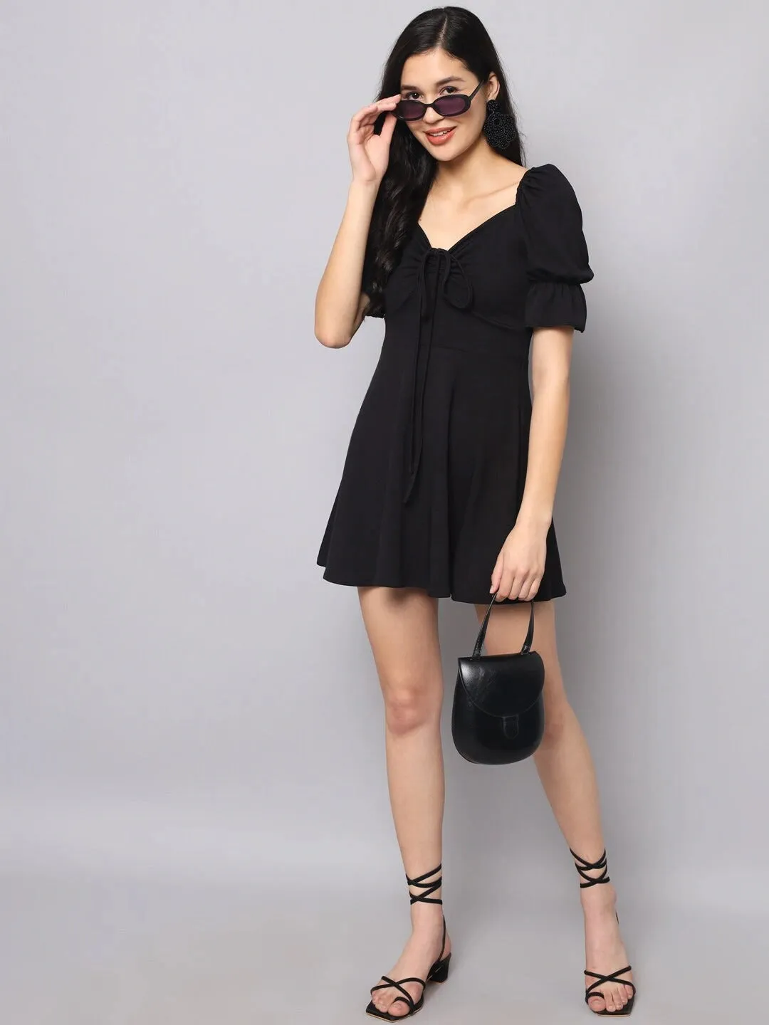 Modern Contrast Mini Dress