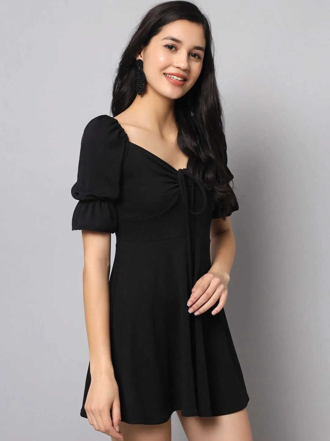 Modern Contrast Mini Dress