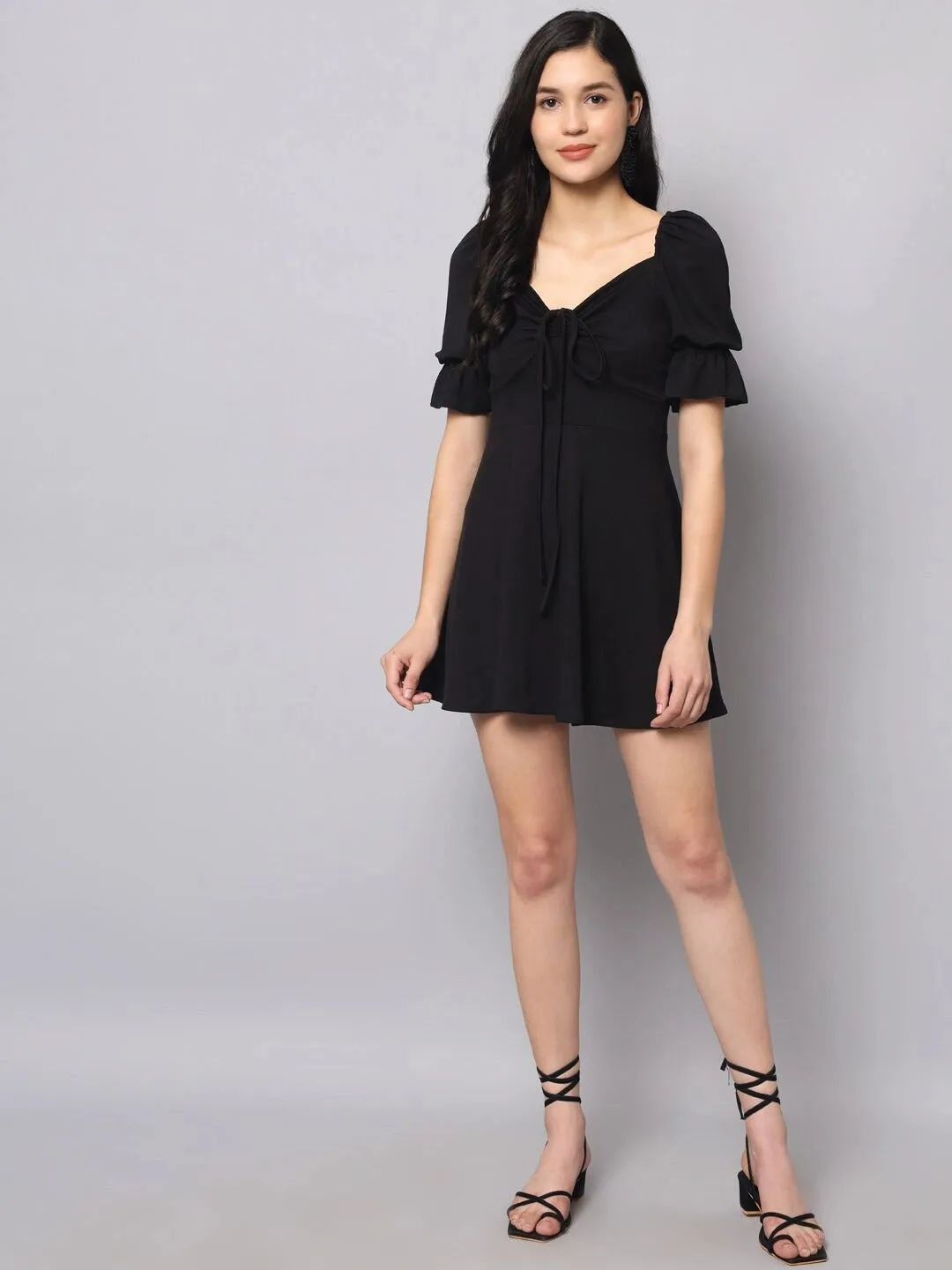 Modern Contrast Mini Dress