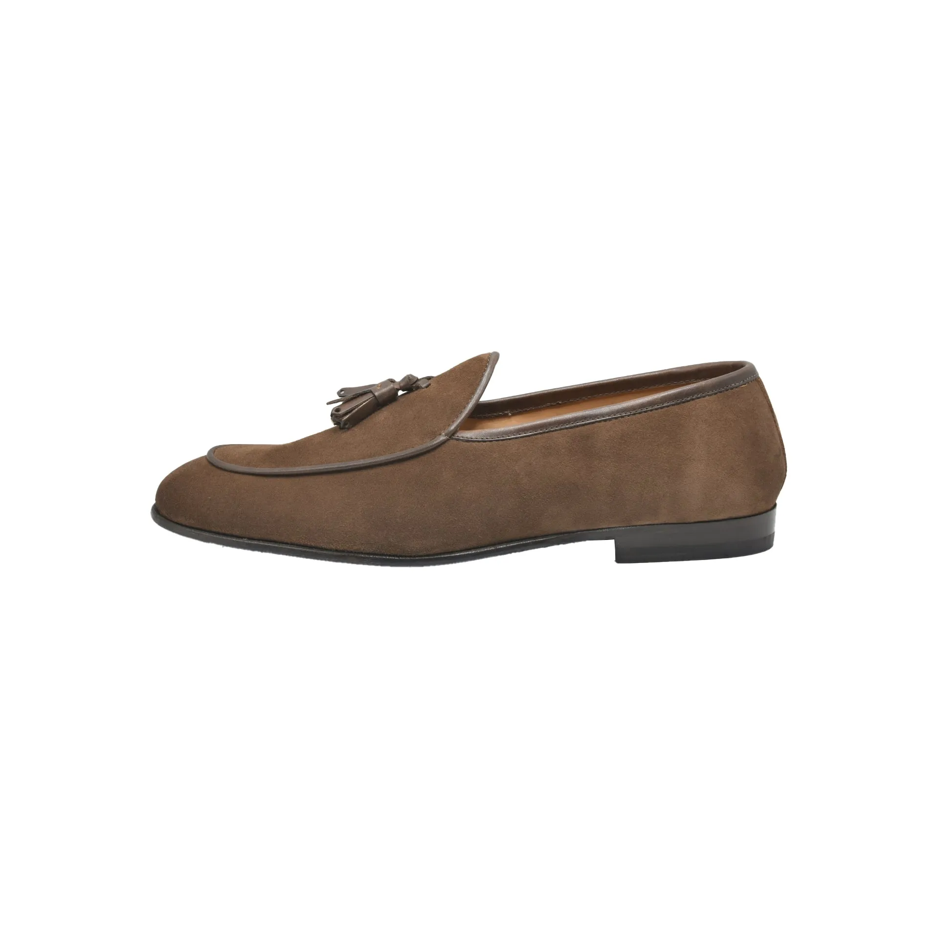 MTO Suede Belgian tassel loafers - brown