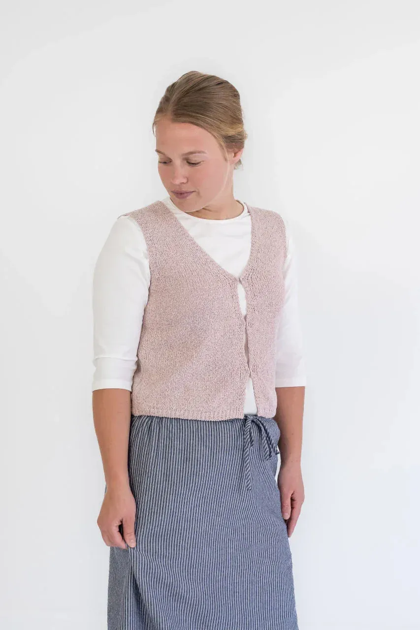Nadine Knit Vest in Vintage Rose