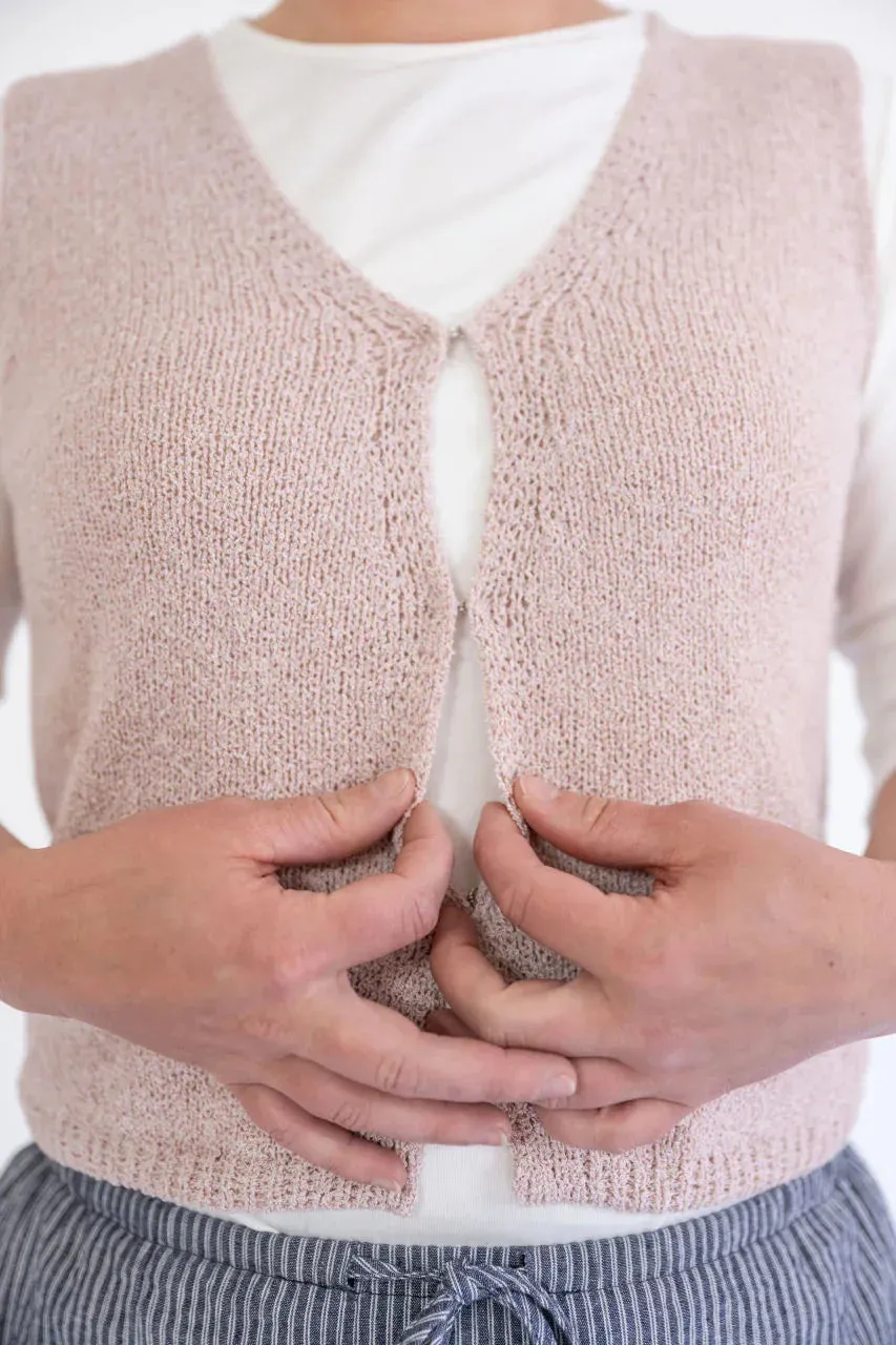 Nadine Knit Vest in Vintage Rose